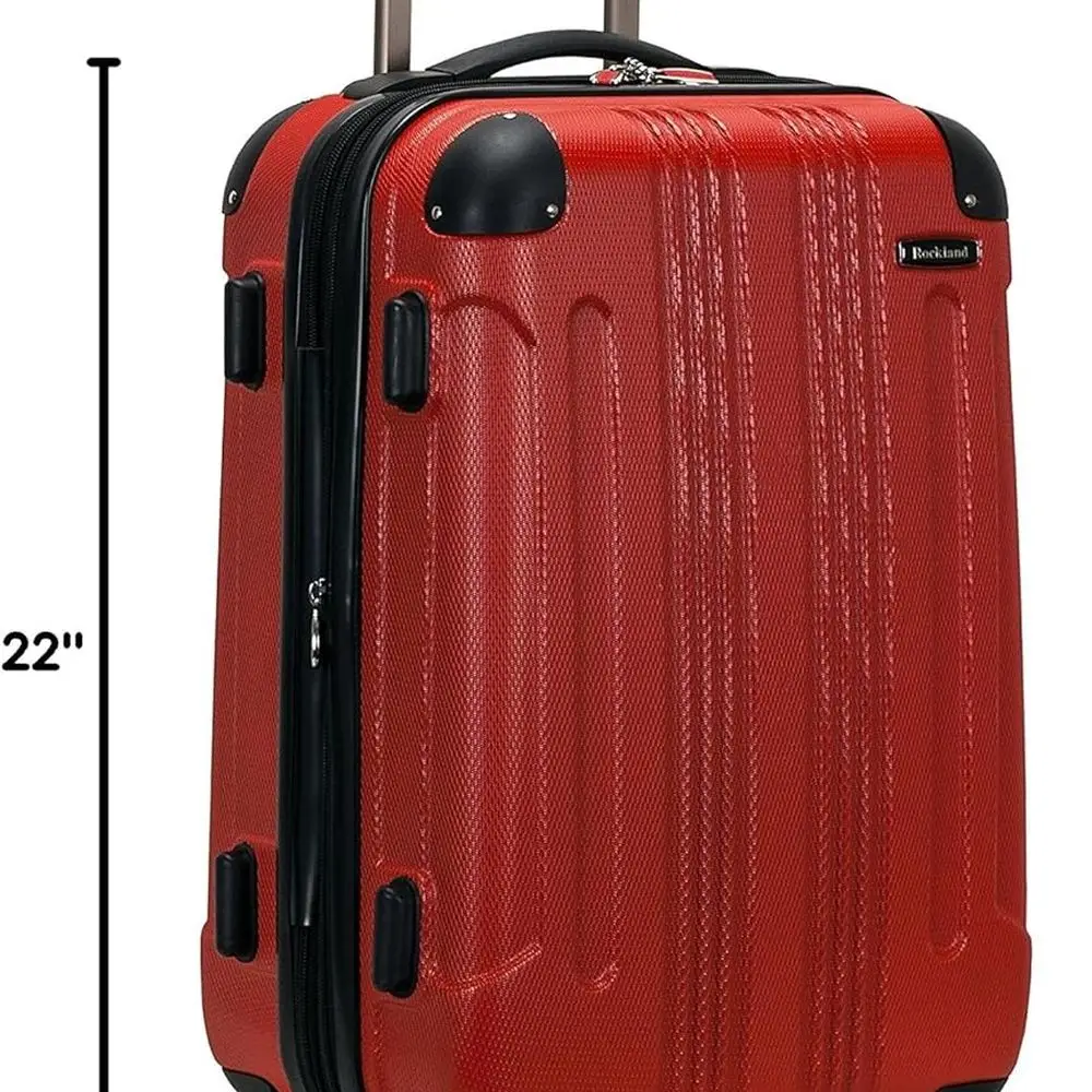 Compact Red 20-Inch Hardside Spinner Luggage by Rockland London