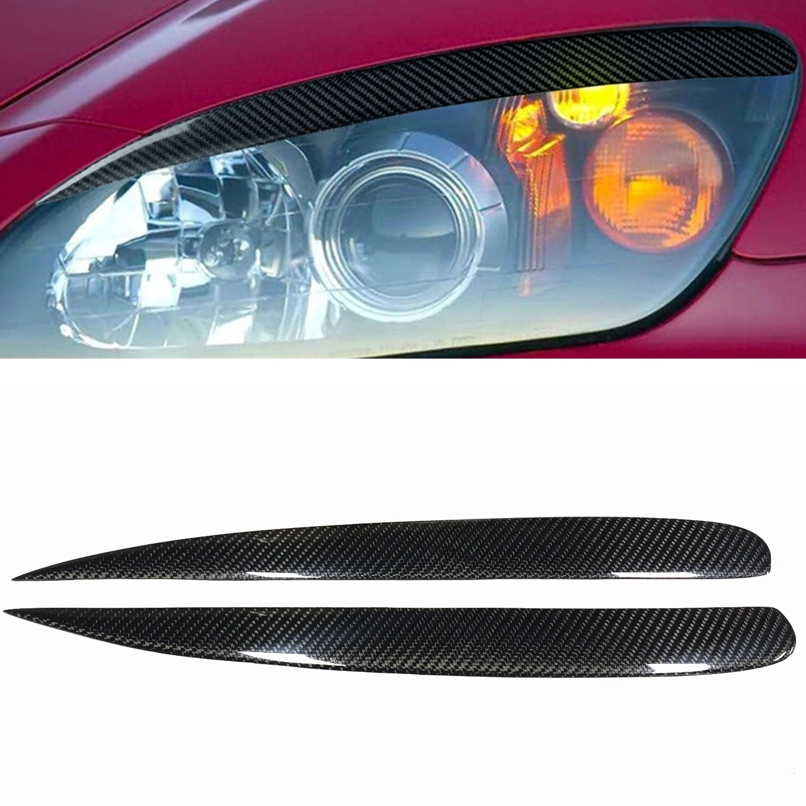 

For Honda S2000 2000-2008 Car Front Head Light Lamp Cover Trim Headlight Eyebrow Headlamp Eyelid Brow Sticker