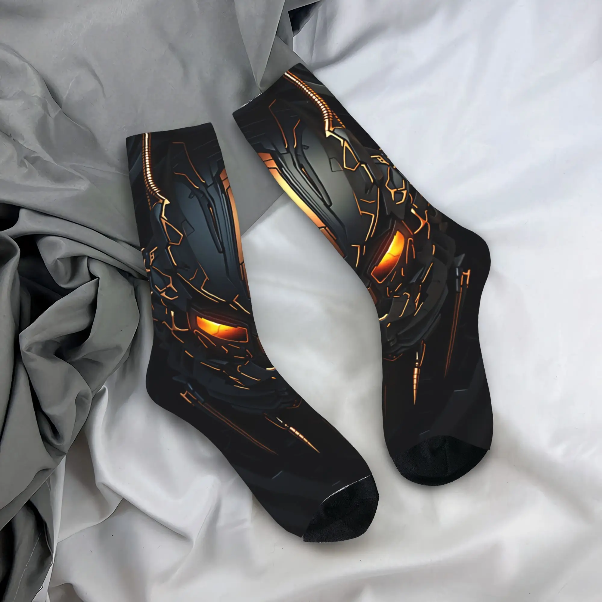 Retro Mechanical Robots Stockings Adults Men  Socks High Quality Casual Socks Autumn Outdoor Anti-Slip Design Socks Gift