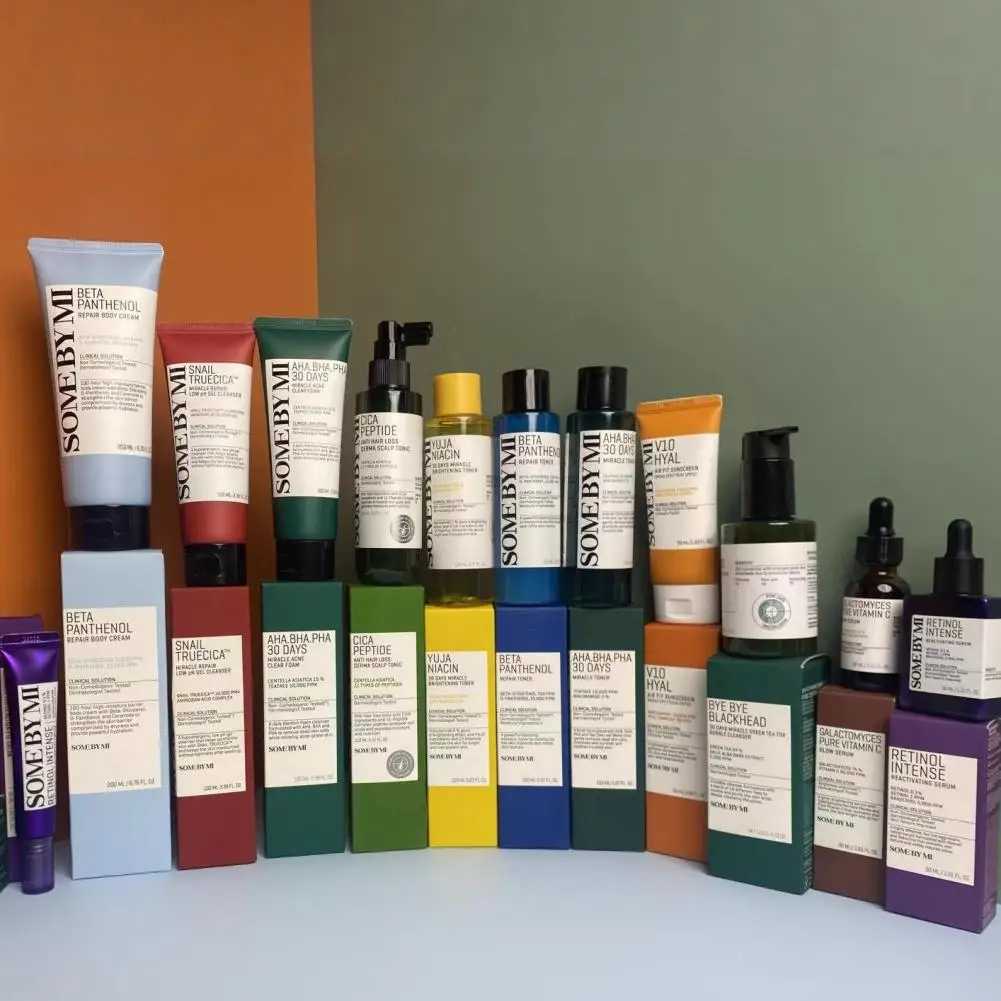 SOME coreano BY MI AHA BHA PHA Tea Tree Triac Juego de crema facial con esencia de ácido para una limpieza profunda de la piel sensible al acné