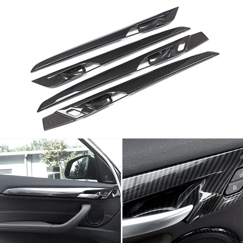 

Carbon Fiber Texture Interior Door Handle Panel Door Bowl Protective Cover Trim Stickers For BMW X1 F48 X2 F47 2016-2019