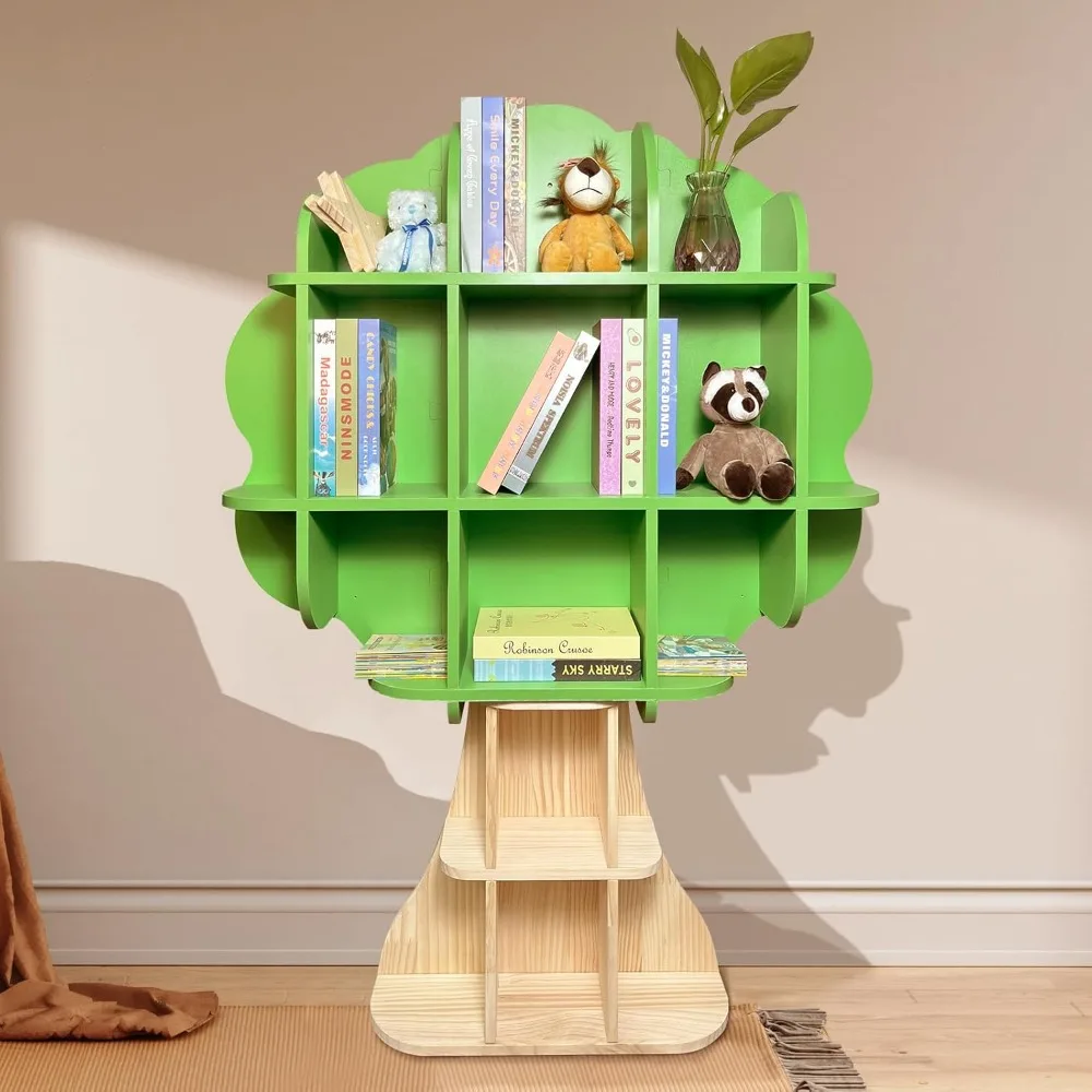 Bookcase, 5 Tier Children's Bookcase, Creative Bookcases for Classroom, Playroom, Bedroom, Nursery, Wooden Bookcase