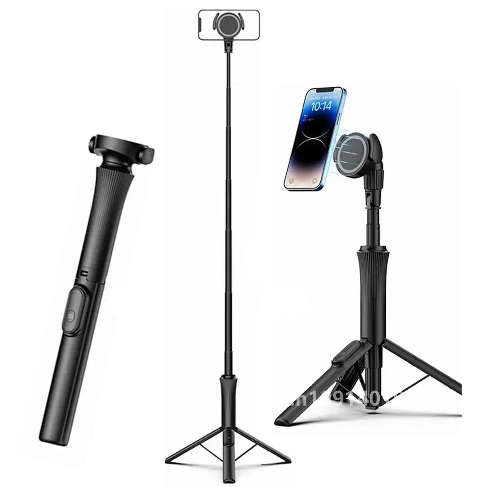 2024 Magnetic Selfie Stick Phone Tripod w Remote Extend Cell Phone Tripod Stand For MagSafe iPhone 15 14 13 12 XIAOMI SAMSUNG