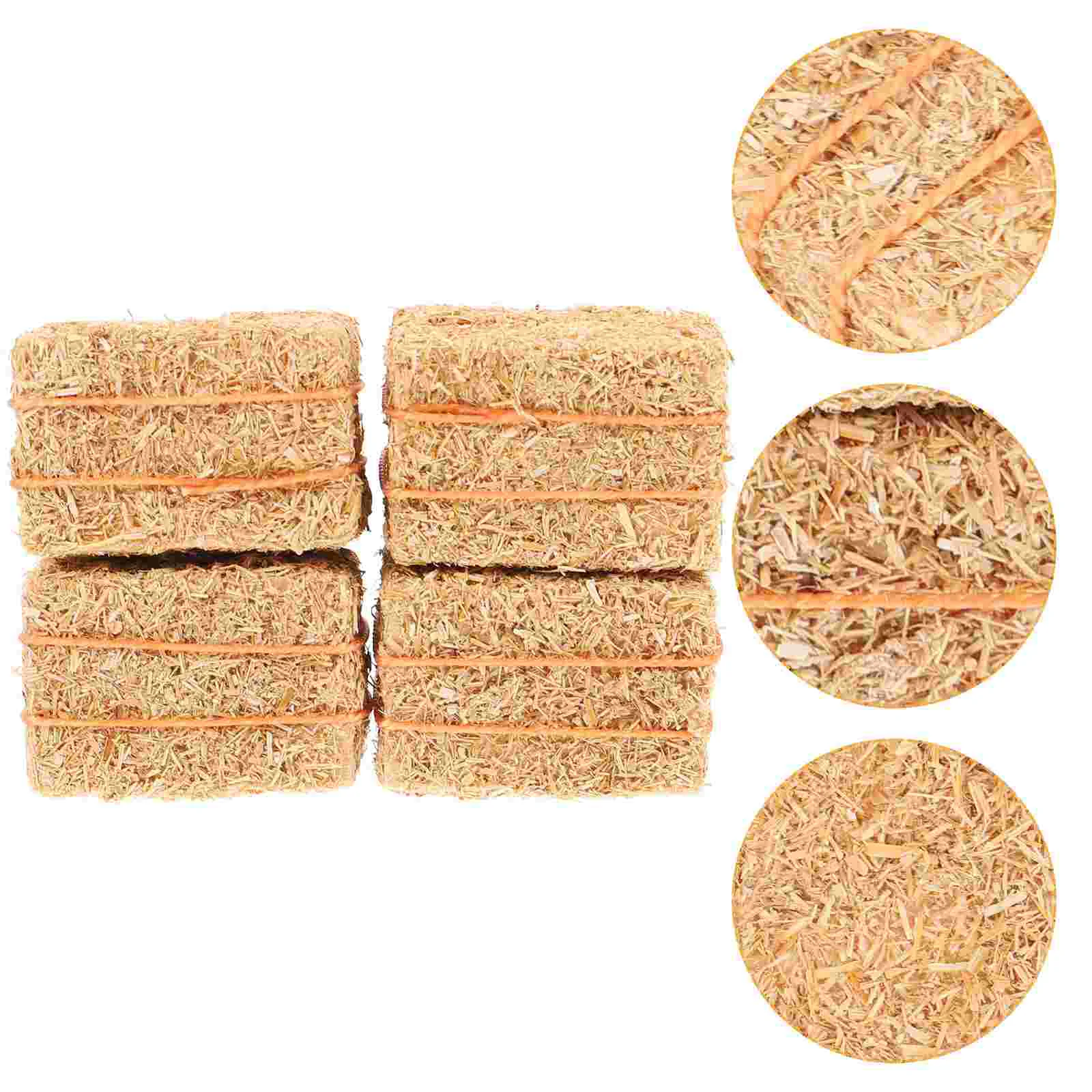 4 Pcs Dollhouse Haystack Mini for Crafts DIY Sand Table Decor Simulated Artificial Prop False Toys