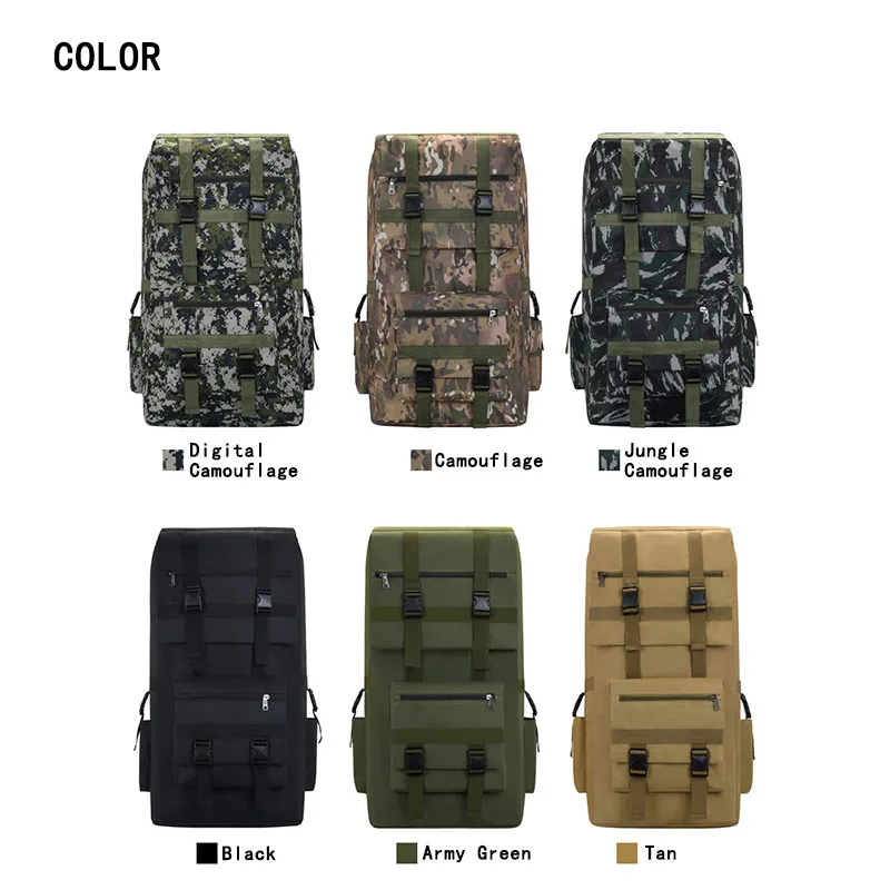 WINCENT Large Capacity Outdoor Travel Backpack Male 120L Army Fan Rucksack New Tactical Camouflage Sports Mountaineering Bag