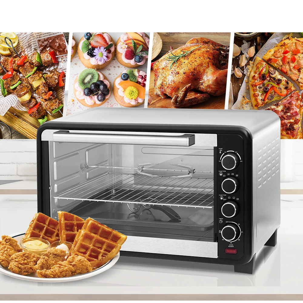 

70L Electric Stainless Steel Convection Toaster Oven Glass Door Eco-friendly Large Capacity Houseuse Baking Class Pizza Oven