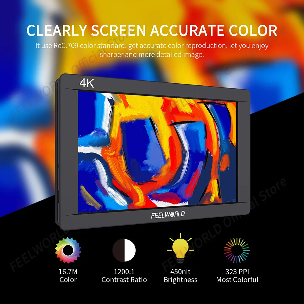 FEELWORLD 7 Inch FW703  IPS Full HD 3G SDI 4K HDMI On Camera DSLR Field Monitor 1920 1200 with Histogram for Stabilizer Gimbal