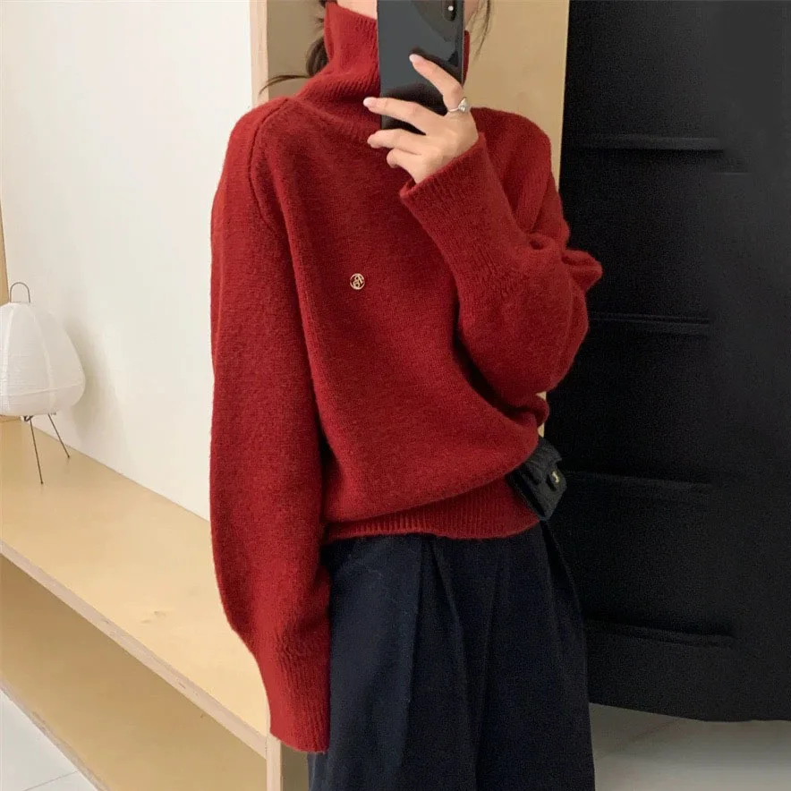 

Turtleneck Sweater for Women Autumn and Winter 2025 New Soft and Lazy Style Loose Outer Wear High-quality Sweater