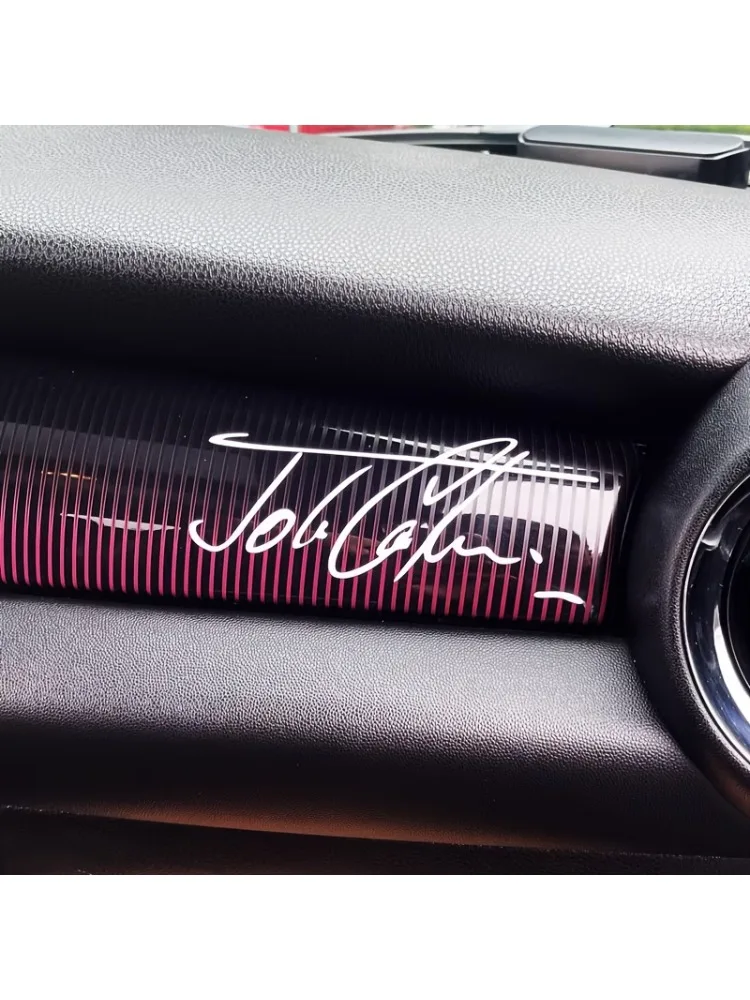 AliExpress 2 autocollants de signature pour console centrale Mini Cooper, décoration artistique pour vitres latérales et miroirs intérieurs