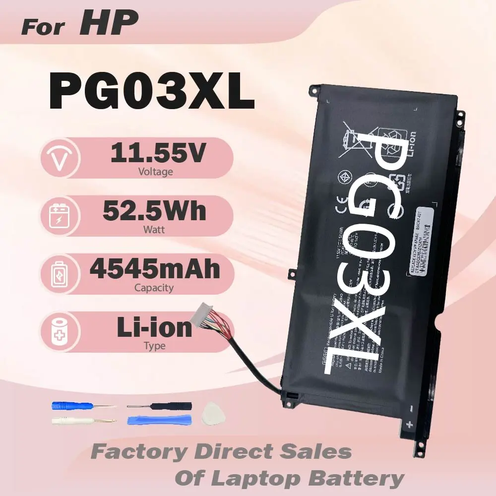 PG03XL Battery for HP Pavilion Gaming 15-DK 15T-DK 15-EC dk0003nq 15-dk0020TX 15-ec 15-ec0000 OMEN 5X FPC52 HSTNN-DB9G L48430-2B