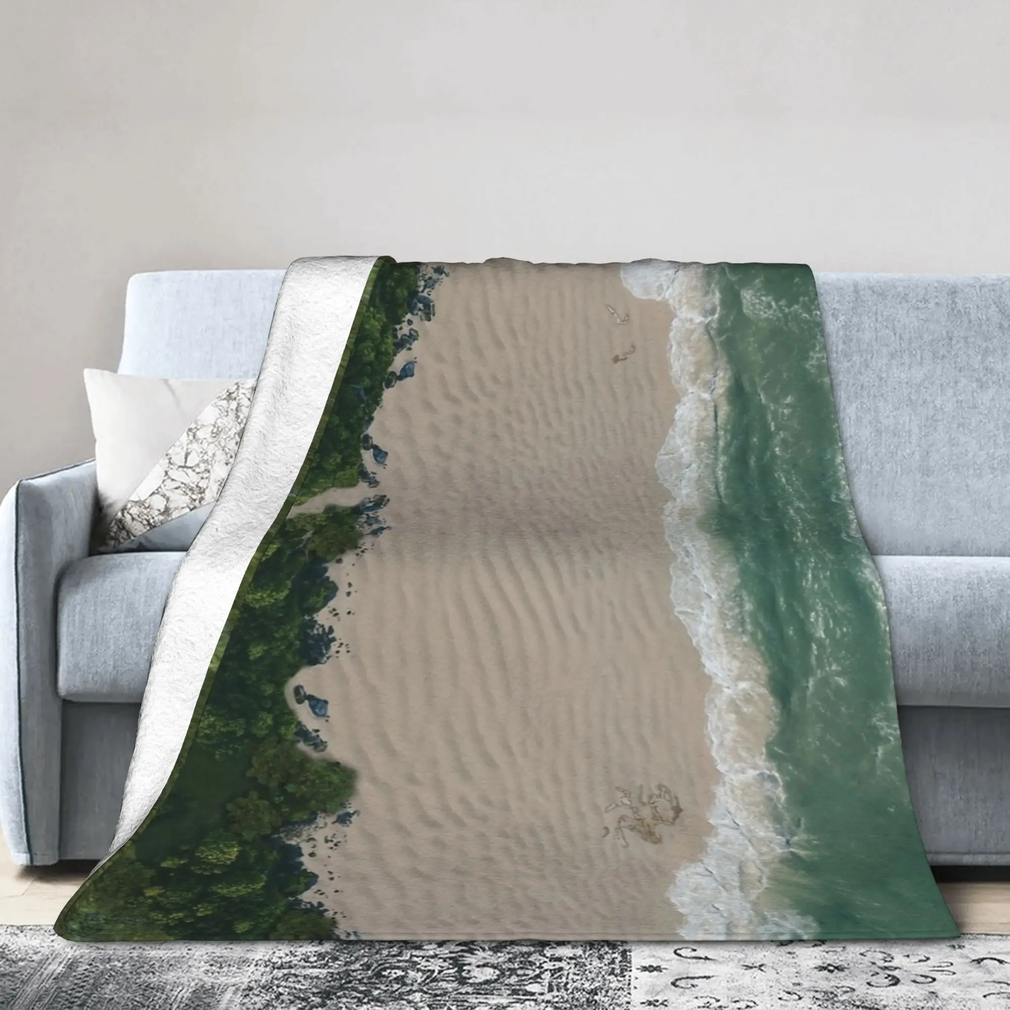 Beach Battle Map Table Top Gaming Flannel Throw Blanket RPG Miniatures Sofa Knitted Blanket Gift Ultra-Soft Multifunction Throws