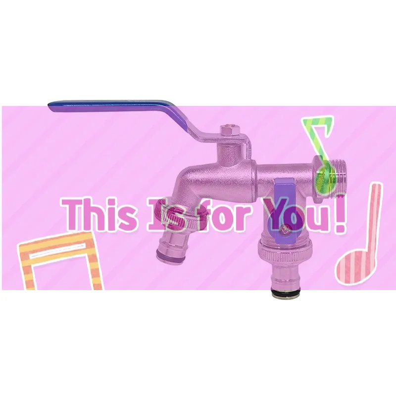 

【HMA】1 шт. Кран для полива из цинкового сплава с двойным управлением, один вход и два выхода, двойной ниппельный кран