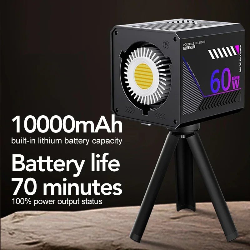 RGB Video Light Portable LED Photography Studio Light with 10000mAh Rechargeable for Vlog Streaming LIVE Photo Fill Lamp