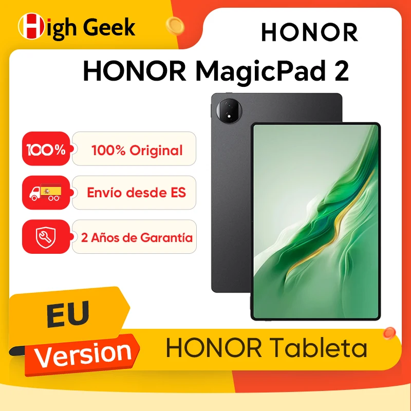 Versión EU HONOR MagicPad 2 Tablet Pantalla OLED de 12.3" CPU Snapdragon 8s Gen 3 Cámara Trasera de 13MP Batería de… — oferta en AliExpress