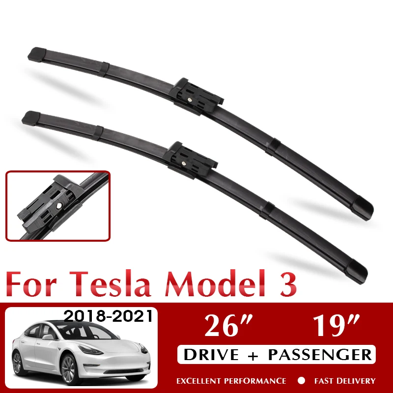 

Car Wiper Car Front Wiper Blades for Tesla Model 3 2018-2021 Windshield Windscreen Window Wash 26"+19" LHD RHD Auto Accessories