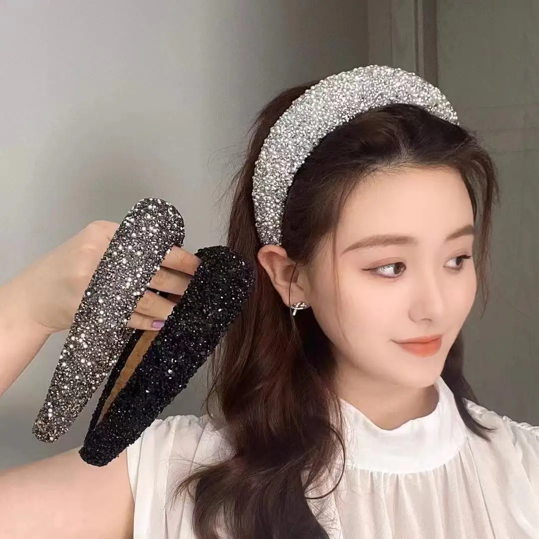 

Korean version of internet celebrity Shattered Sky Star retro high skull top hair clip with versatile wide edge hair accessories