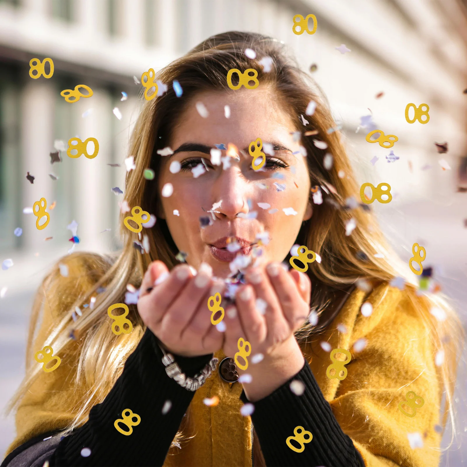 

1200pcs Number 80 Gold Sequins Confetti Party Decoration For Birthday Anniversary Celebration Table Sprinkle Favor Bag Craft Diy