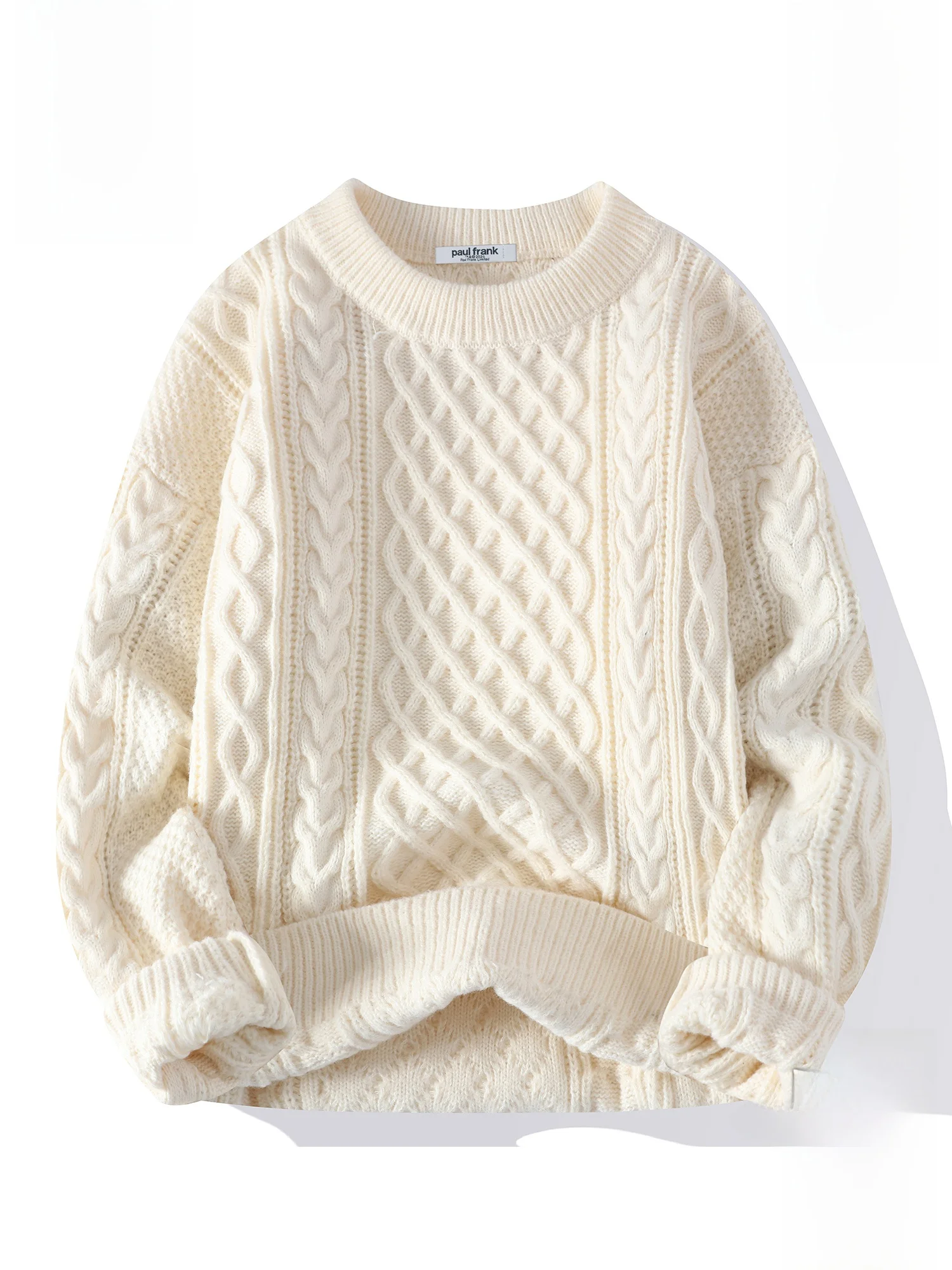 

PaulFrank Winter Thi Needle Twisted round Ne Knitted Sweater Autumn Winter Fce Warm Lazy Top for Young Men Casual Sle