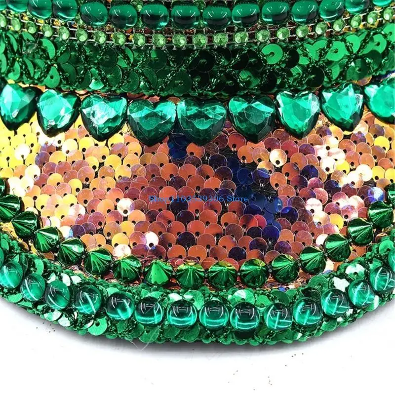 400A Funny Wedding Bride Hat Carnivals Hat with Diamond&Sequins Hat for Girl
