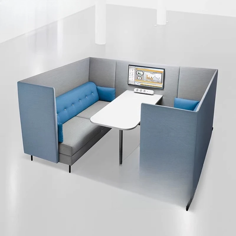 

Business office high-back double sofa private card seat privacy reception designer talks about single U-shaped sofa combination