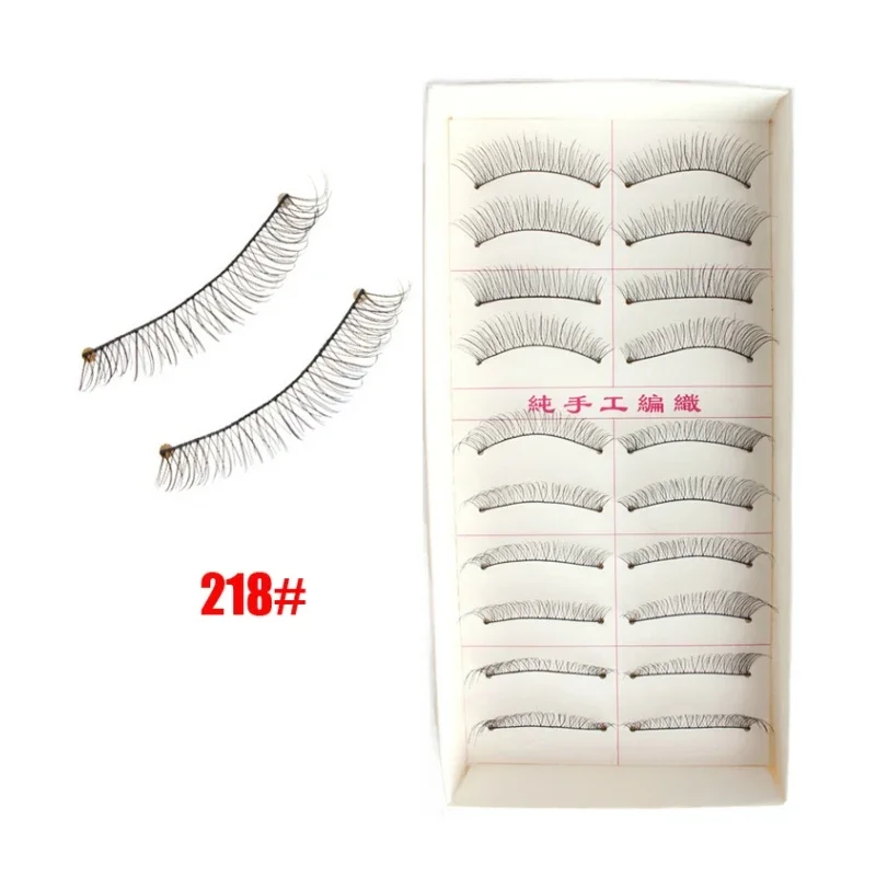 10 Pairs Handmade False Eyelashes Naturally Long Dense Soft Full Strip Lashes Eyelash Extension Makeup Tool 218#