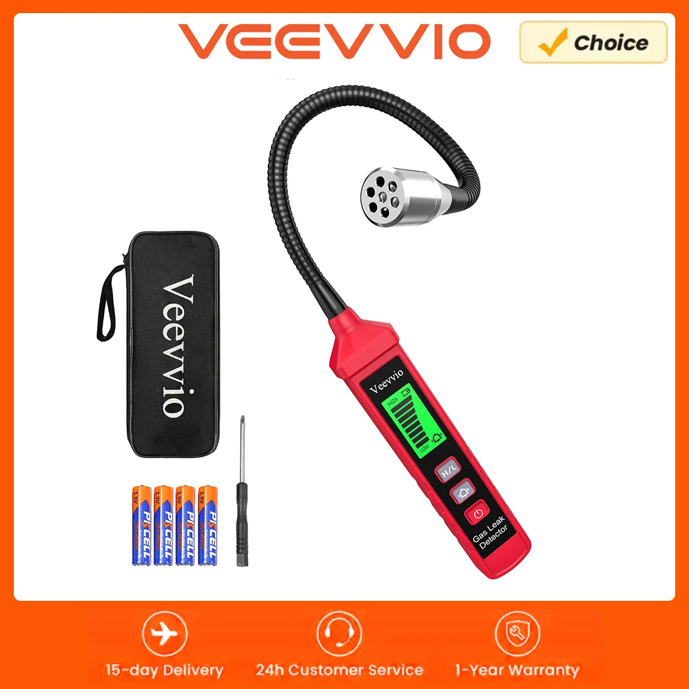 

Gas Leak Detector - Portable Natural Gas Sniffer with 8-Inch Flexible Probe for Propane, Methane & Combustible Gases