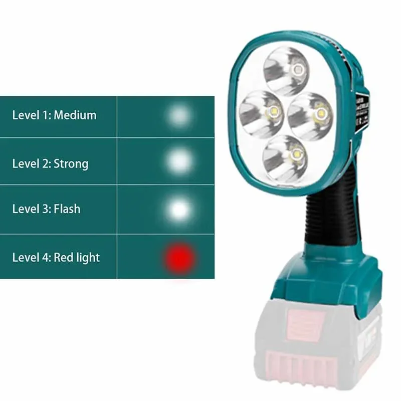 Lampada da lavoro a LED 3W/12W per batteria agli ioni di litio Bosch 18V BAT618 BAT609G torcia a lanterna portatile illuminazione esterna con USB