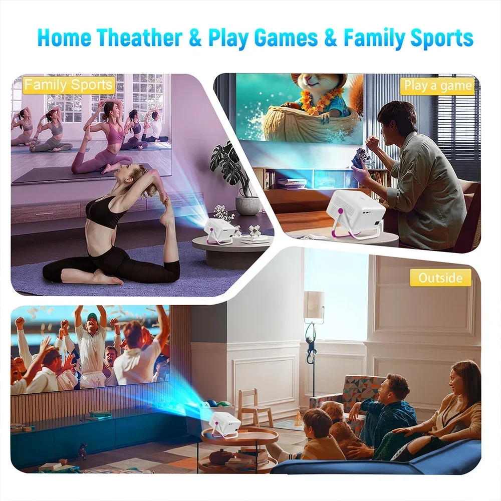 Projector TP350 4K 650 ANSI 1080P Auto Focus Smart Home Projectors Android 11 Wifi6 BT5.2 Portable Outdoor Video Theater