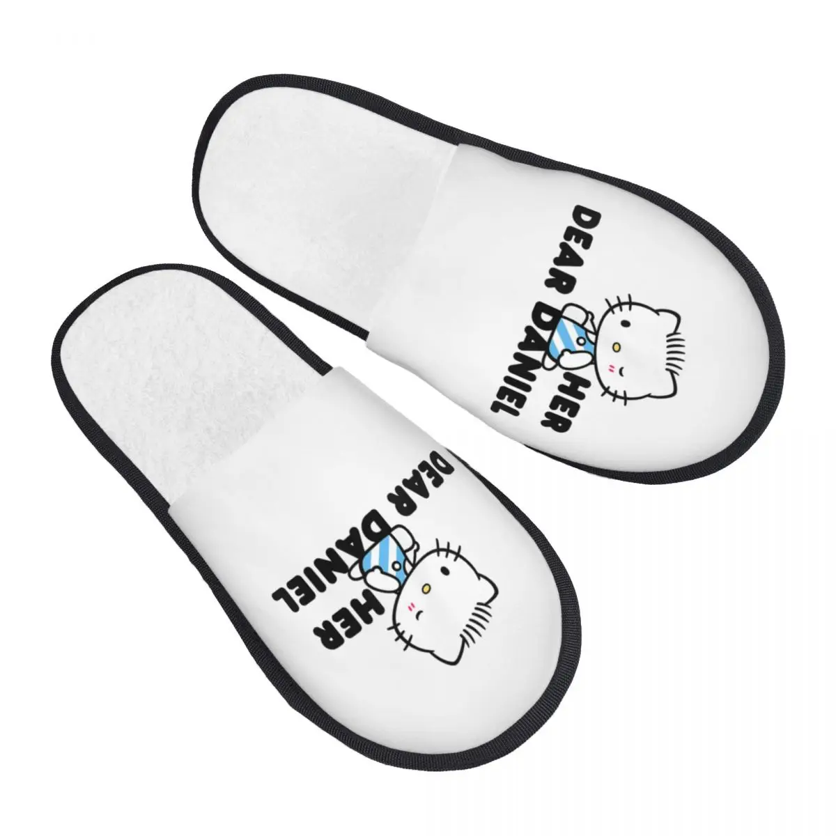 

Домашние хлопковые тапочки Hello Kitty Dear Daniel, аксессуары для пар, домашние меховые тапочки, нескользящие шлепанцы для гостиной