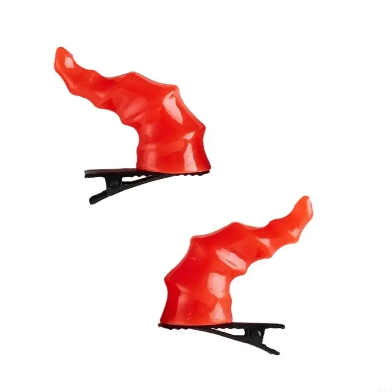 C1fe Halloween Dragon Devil Horn Hair Clip Caspite per copricapo Devil Hairpin