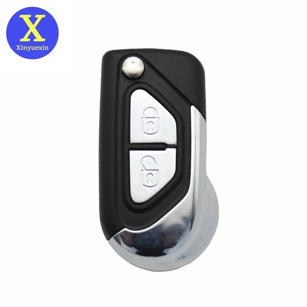 Xinyuexin High Quality Flip Remote Key FOB Case Shell for Citroen DS3 2009-2017 2 Buttons VA2 Uncut Blade Keychain Accessories