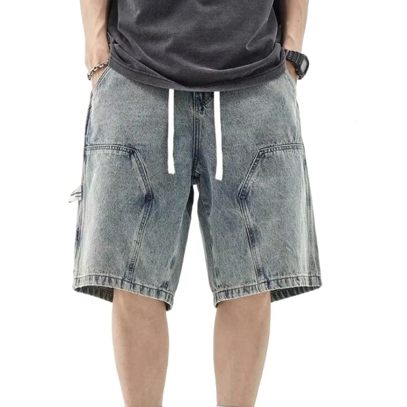 Luxe kleding heren casual wijde pijpen cargo designer shorts zomer nieuwe losse baggy trekkoord streetwear zomer vriendje broek