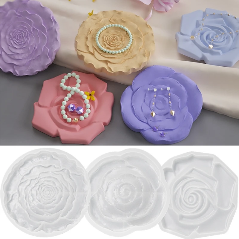 

Rose Shaped Cup Tray Molds Jewelry Tray Moulds Resin Casting Moulds Silicone Molds for DIY Hand Making Trays R3MC