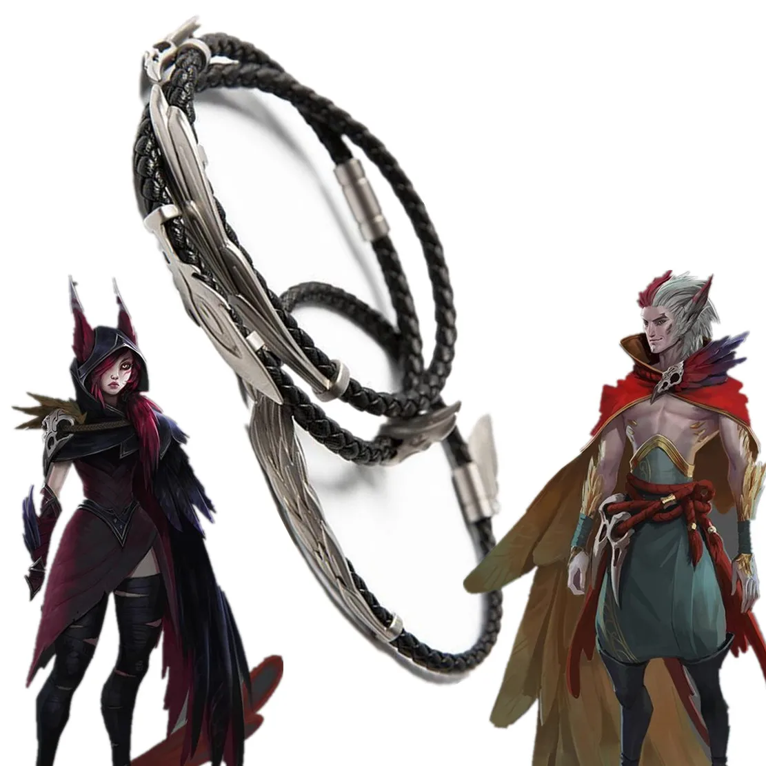 

Game Xayah Rakan Bangles Cosplay The Rebel The Charmer Weaving Rope Chain Jewelry Prop Bracelet Accessories