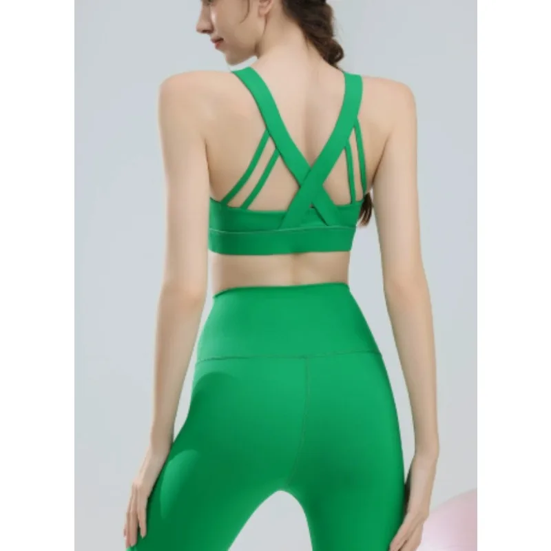 

Sports Vest Set, Women's High-strength Shock-absorbing Integrated Bra, Underwear, High Waisted Running and Fitness Pants Set