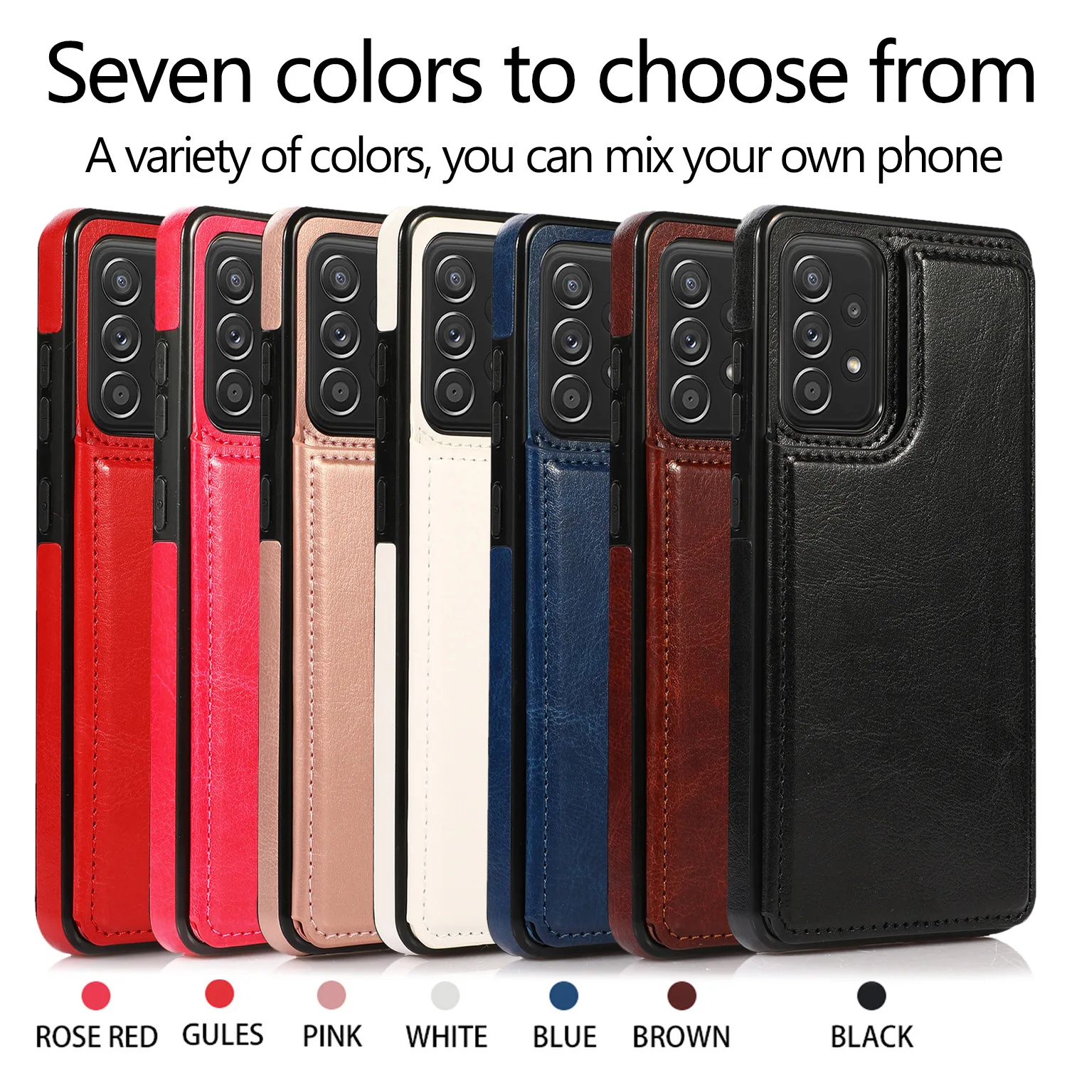 

Leather Card Pocket Case For Samsung Galaxy S7 S8 S9 S10 S20 S21 S22 S23 S24 Plus Ultra Note 8 9 10 A51 A71 Back Flip Cover Case