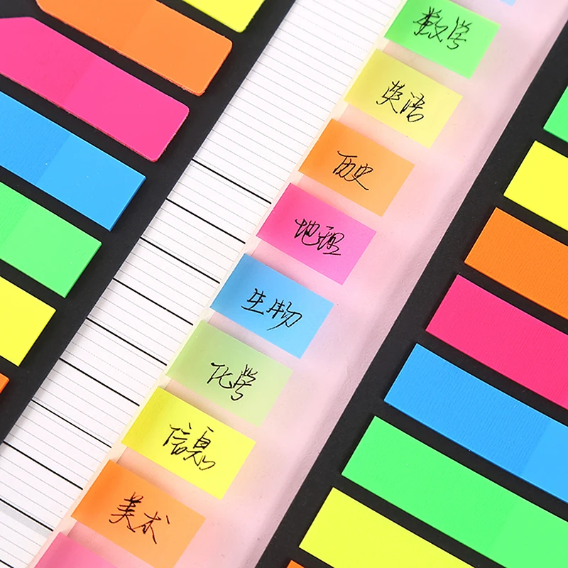 Reading Aid Highlight Sticker Transparent Fluorescent Index Tabs Flags Sticky Note Memo Pad Stationery School Office Supplies