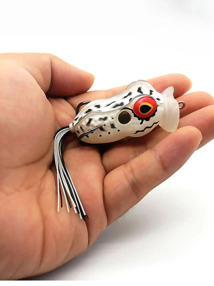 1pcs Water Based Biomimetic Bait 10.3cm/12.5g Large Mouthed Frog Artificial 3D Eyes Soft Bait for Outdoor Fishing Simulation