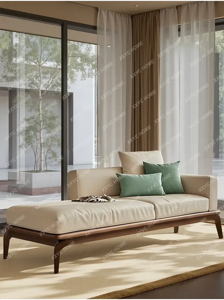M183 Sofa new medieval solid wood living room straight three-person combination new Chinese style