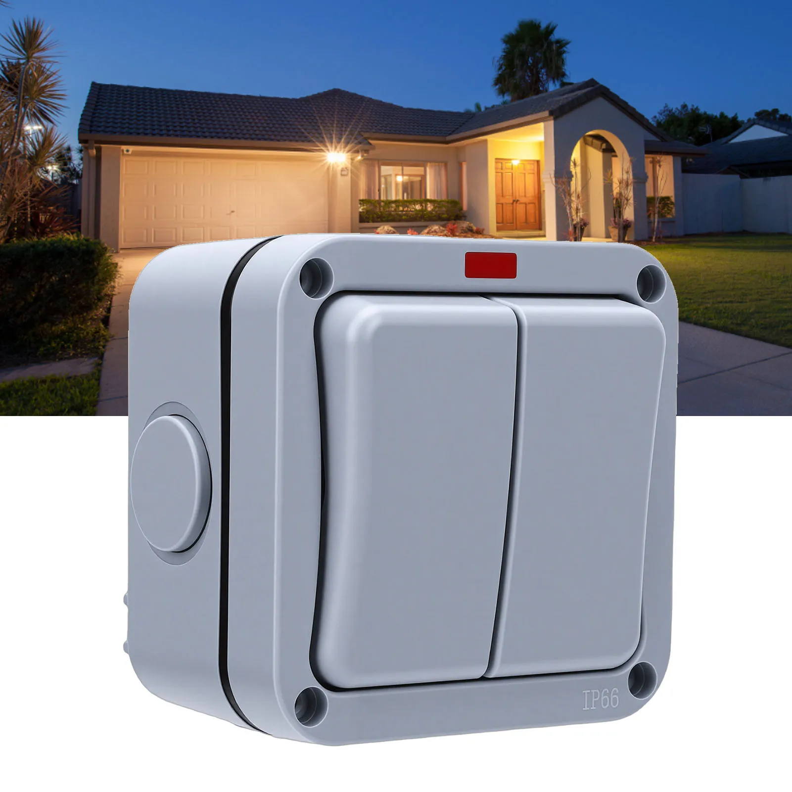 2 Gang  with Indicator Light IP66 Water Proof Electrical  for Outdoor Construction Site 2 Gang Single Control