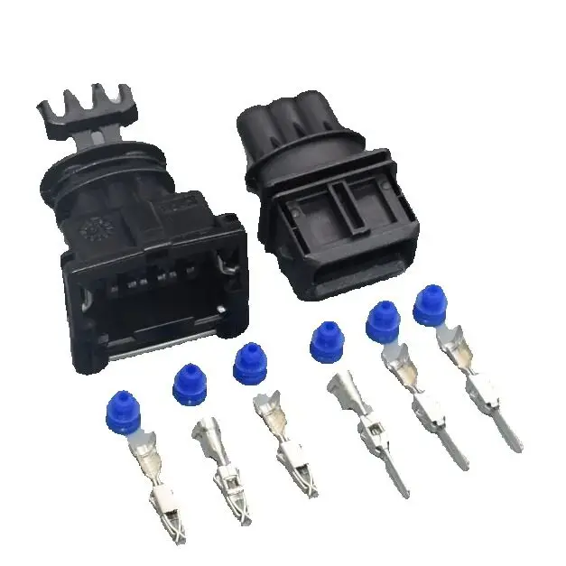worldgolden 5sets 3pin 3way 3P 3.5mm  sensor connector kit case for car engine loom crank cam loom for ford Throttle socket plug