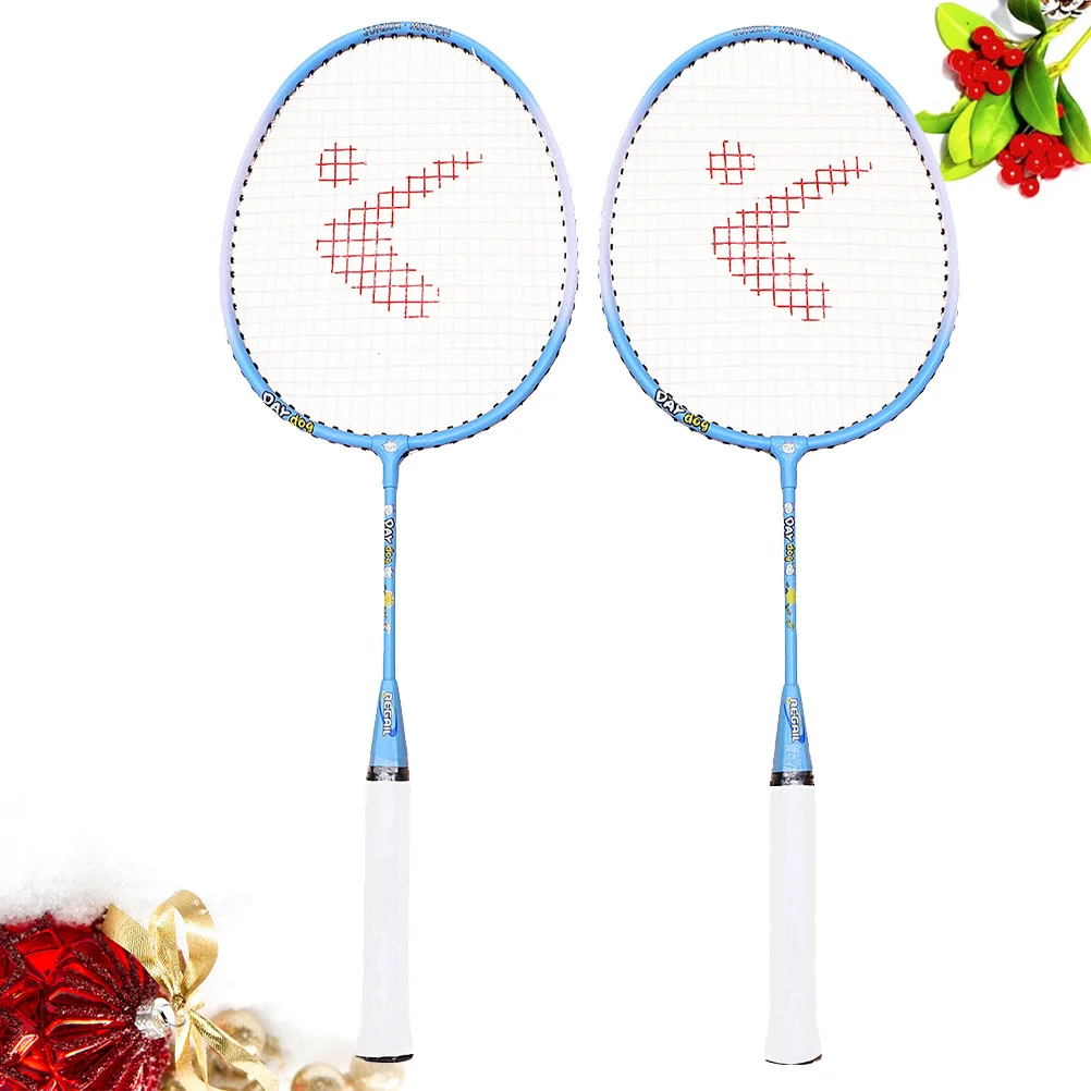 

1Pair Badminton Racket for Aluminum Alloy Construction Small Lightweight Frame Safe Rounded Edges Training Racket Set