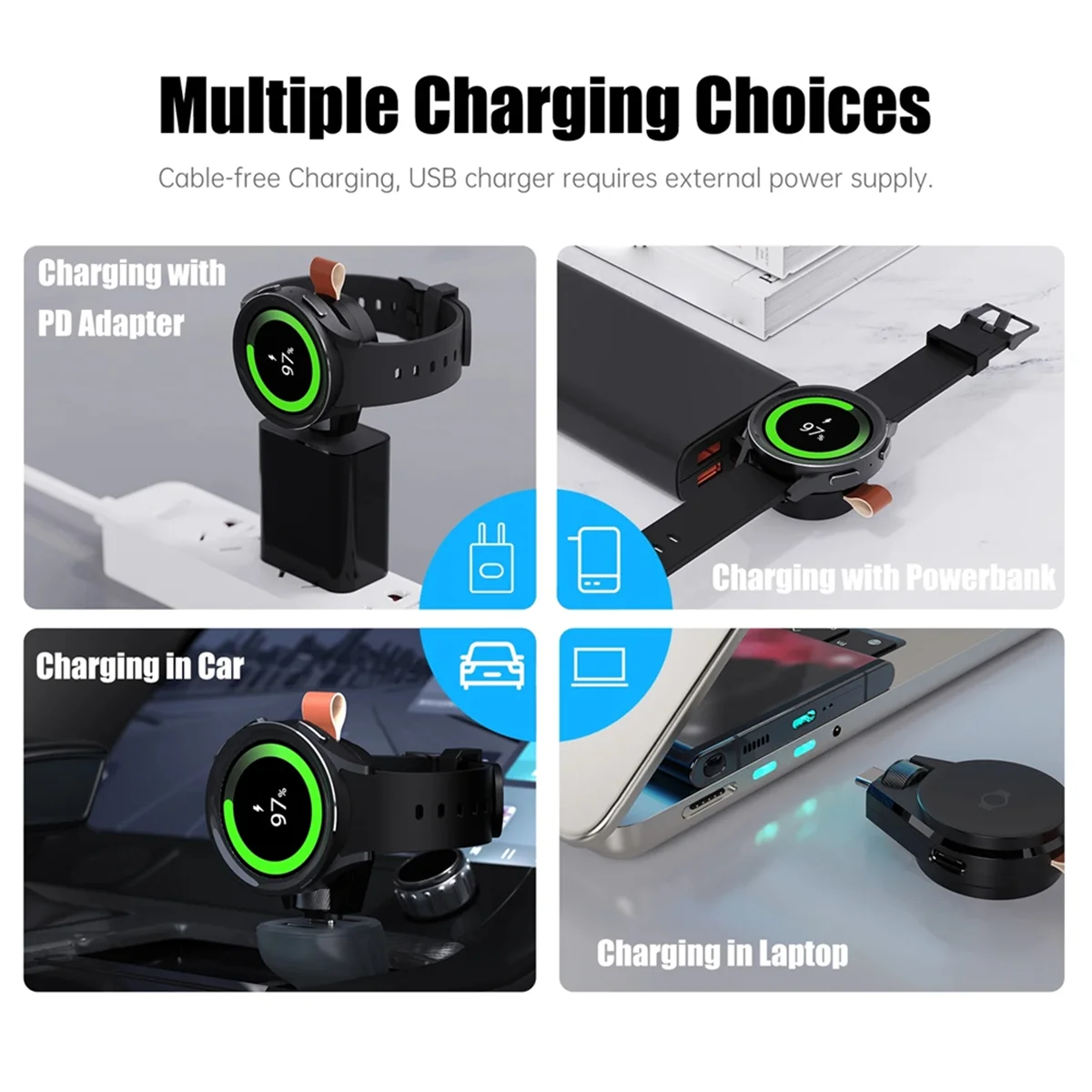 CXZD-Dock Pengisi Daya Magnetik Nirkabel Kabel Pengisi Daya Jam Tangan USB C Portabel