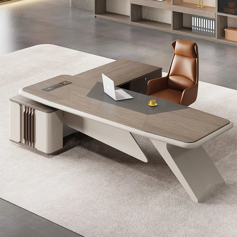 Nordic Aesthetic Office Desk Modern Wooden Reception Design Computer Office Desk Decoration Luxury Scrivania Salon Furniture - view 6