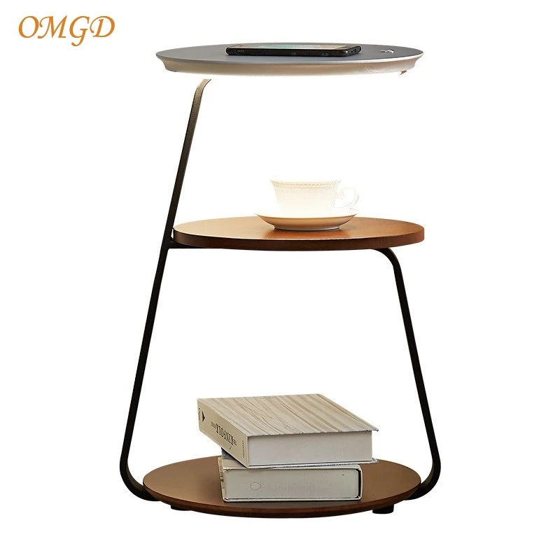 OMGD Floor Lamp Living Room Sofa Bedroom Wireless Charging Creative Shelf Design Bedside Table Lamp In One Furniture News