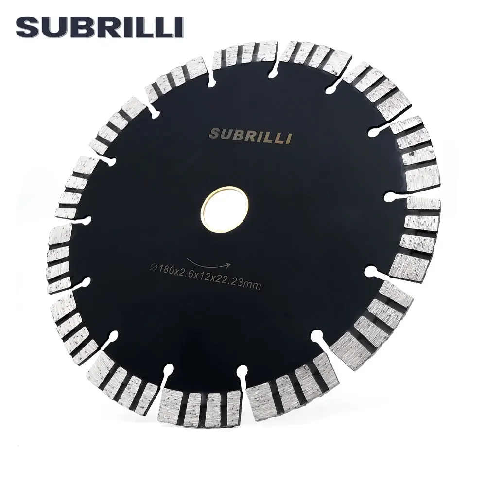 SUBRILLI 7" 180mm Diamond Cutting Disc Hot Pressed Segment Diamond Saw Blade For Granite Marble Concrete Ceramic