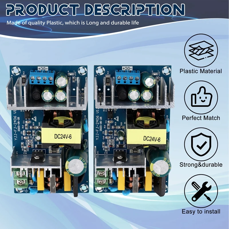 2PCS 150W 24V 6A High Power Power Module Bare Board AC-DC Power Board WX-DC2416 Power Module Transformer