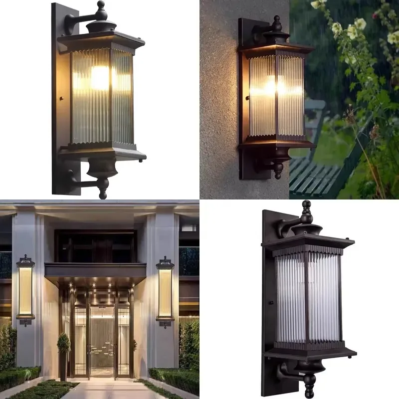 Modern simple waterproof black garden light outdoor wall light balcony corridor decorative outdoor wall light