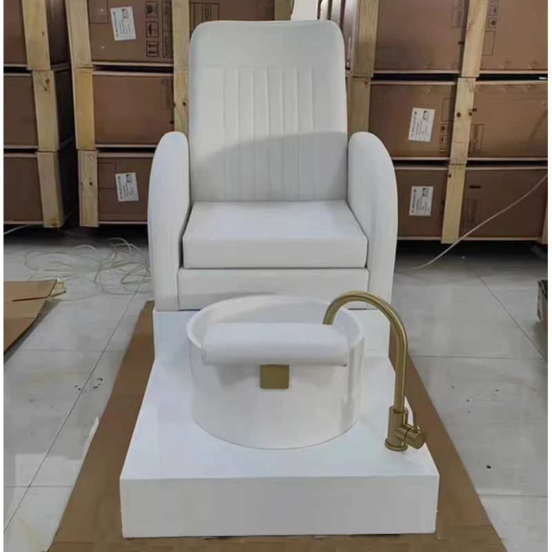 Nail Salon Furniture Luxury White Pedicure Chairs White Platform Do Shower Massaging Manicure Chair Foot Spa