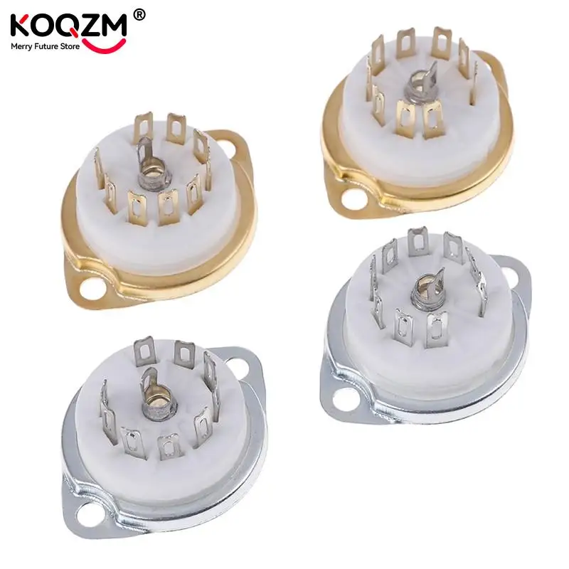 1pc Ceramic 9pin GZC9-F-G PCB MOUNT Tube Socket FOR 12AX7 12AT7 12AU7 6DJ8 ECC82 5670 6922 Hifi Audio Vintage AMP DIY